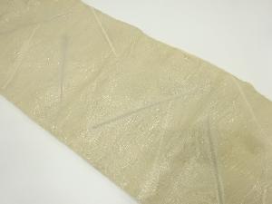 アンティーク　紗　扇に万寿菊・菖蒲模様織り出し袋帯（材料）